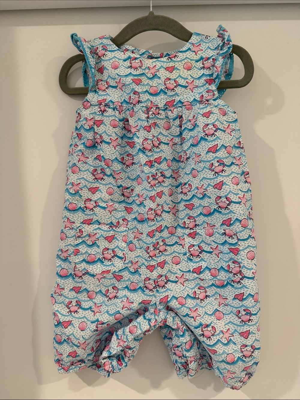 JoJo Maman Bebe Pink and Blue Sea Life One-Piece